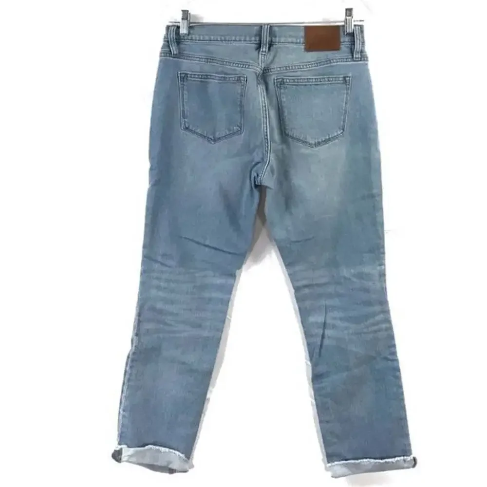 J. Crew Broken in Slim Boyfriend Jeans in Light Wash Raw Hem